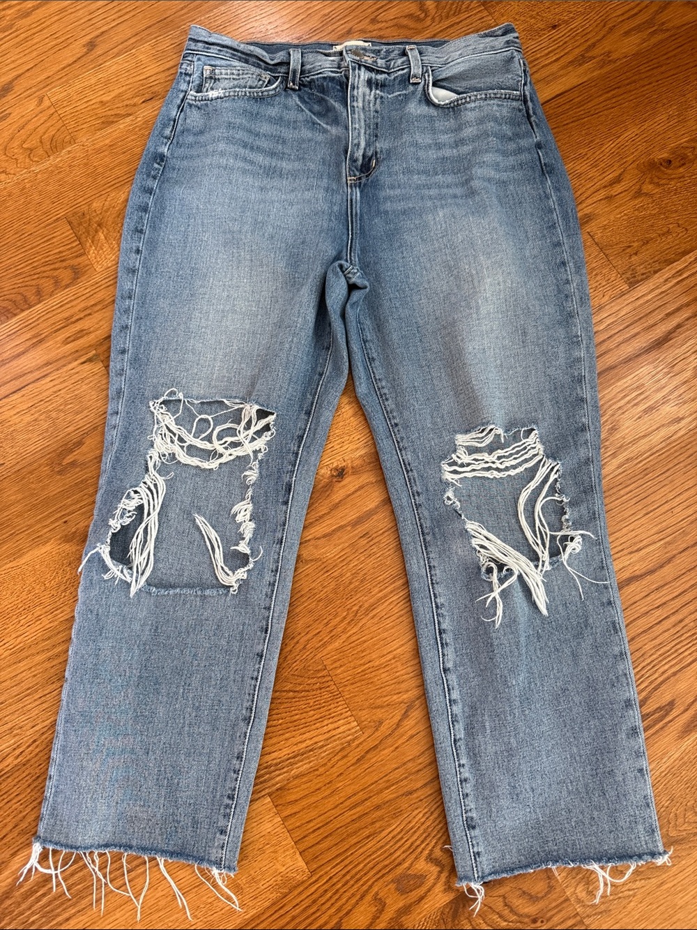 L’AGENCE Adele High Rise Distressed Stovepipe Jeans Size 30 Fallbrook